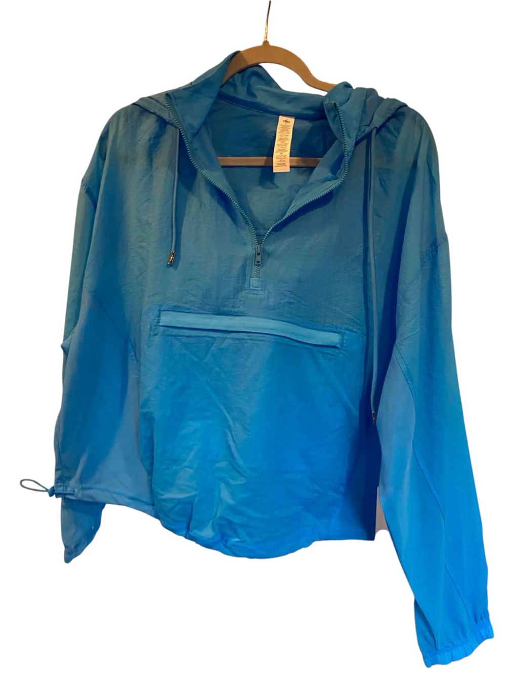 NWT Alo Yoga 1/4 Zip Go Time Pullover AZURE BLUE Size: Medium - Picture 2 of 5